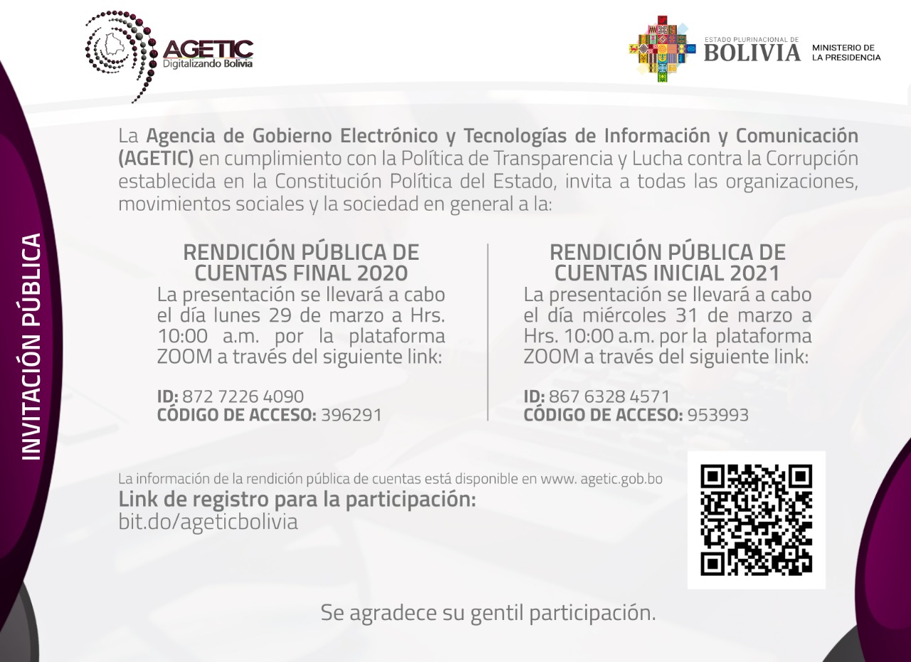 Rendición Pública de cuentas final 2020 e inicial 2021