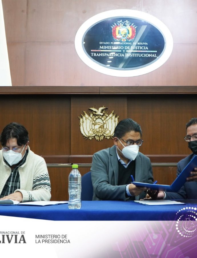 AGETIC firma Convenio de Cooperación Interinstitucional entre el Ministerio de Justicia y Transparencia Institucional y  el Consejo de la Magistratura