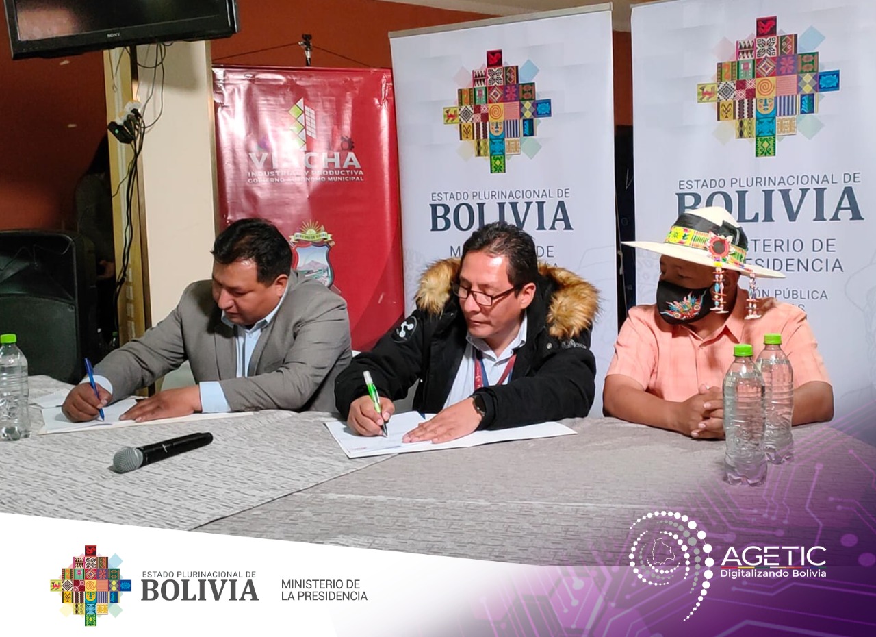 AGETIC firma un  Convenio de Cooperación Interinstitucional para la apertura de Centros de Capacitación e Innovación Tecnológica en Viacha