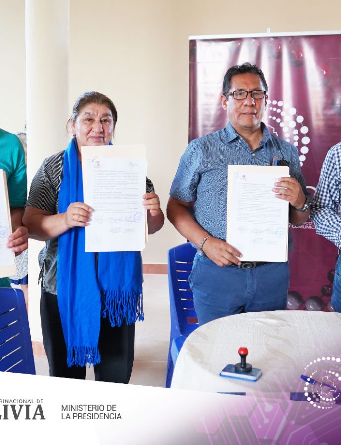 La AGETIC firma un acuerdo interinstitucional con la Comunidad de Sella Méndez para la apertura de un Centro de Capacitación e Innovación Tecnológica