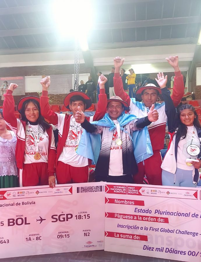 Bolivia conoce a sus cinco seleccionados para el Torneo Internacional de Robótica First Global Challenge Singapur 2023