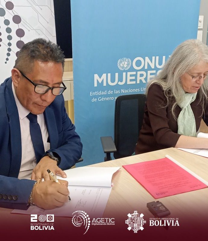 La AGETIC y ONU MUJERES en Bolivia firman un Memorando de Entendimiento en favor de la Inclusión Digital